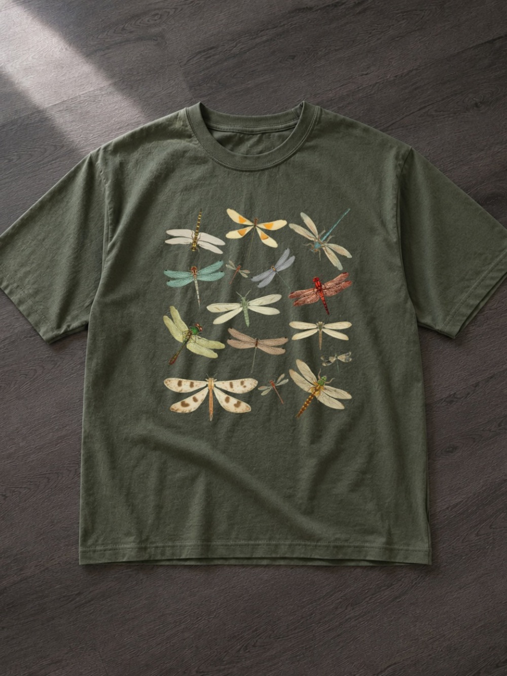 Forest Green Dragonfly Graphic Tee Style Vintage 90s